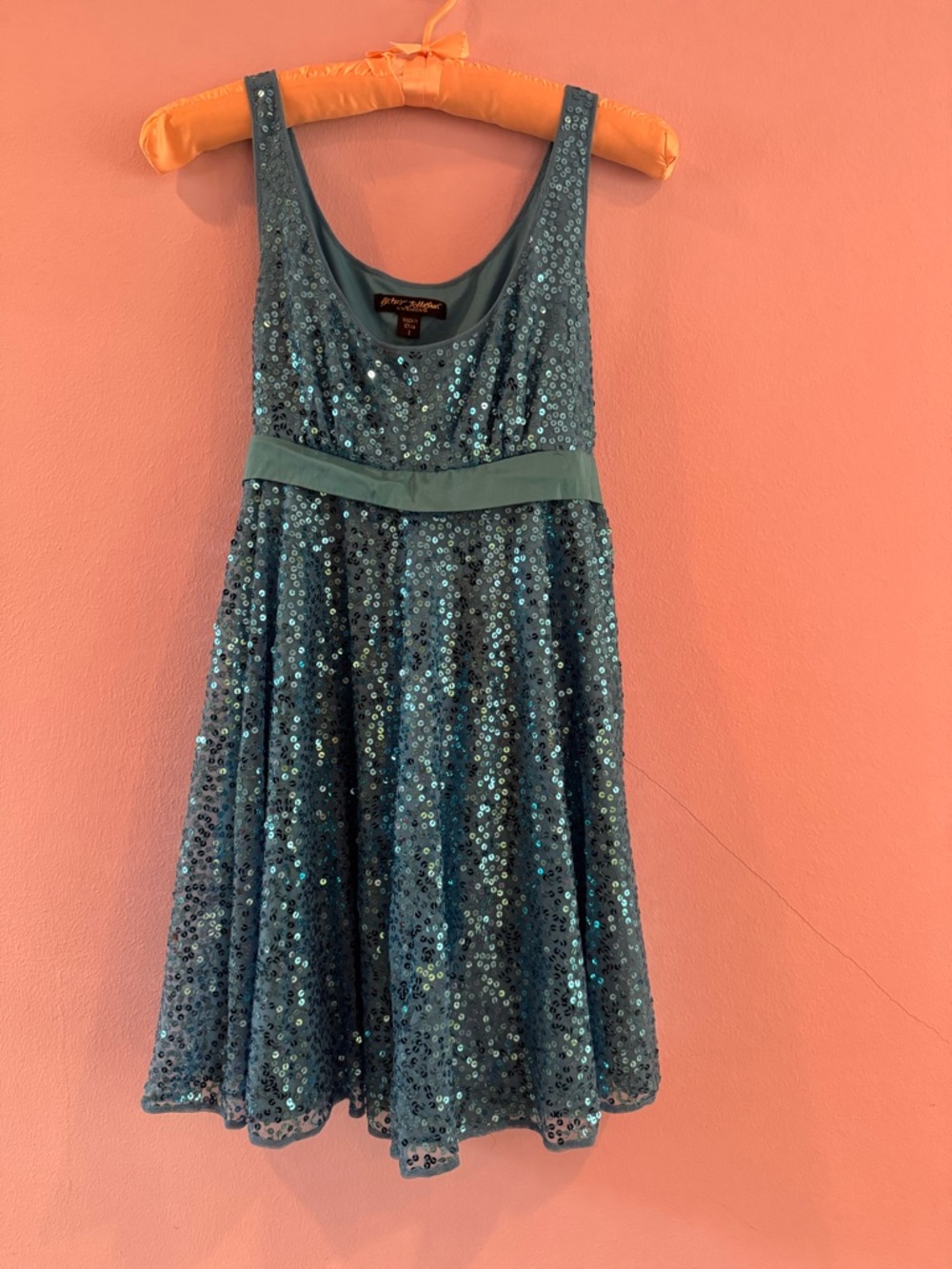 Betsey Johnson Teal Sequin Mini Dress